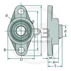 SKF guolių mazgas korpusinis guolis FYTB 20 TF