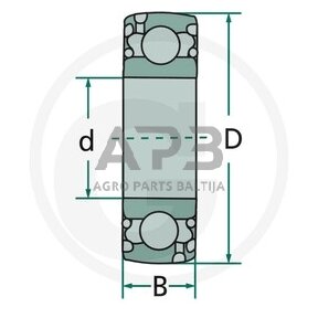 SKF radialinis rutulinis guolis 1726204 2RS