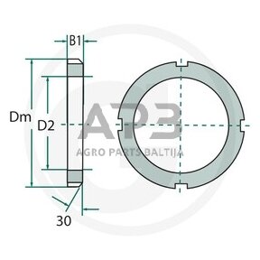 SKF tvirtinimo veržlė M30, KM 06