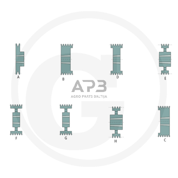 Skriemulys diržinei pavarai 3 griovelių, SPB profilis, Išorinis Ø (mm): 119, Darbinis Ø (mm): 112 1 Skriemulys diržinei pavarai 3 griovelių, SPB profilis, Išorinis Ø (mm): 119, Darbinis Ø (mm): 112 1