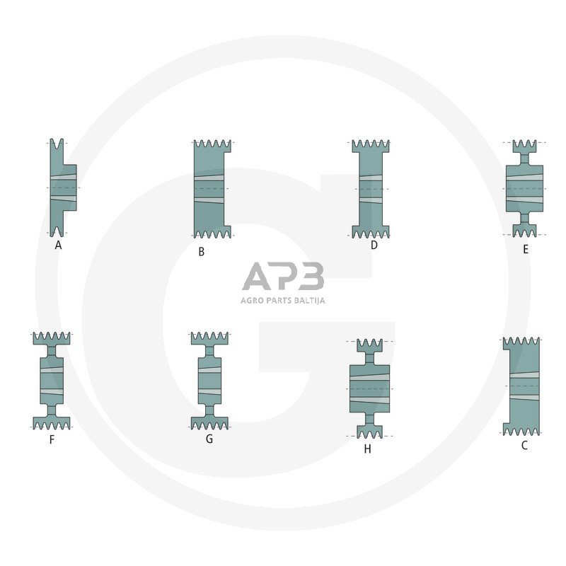 Skriemulys diržinei pavarai 6 griovelių, SPB profilis, Išorinis Ø (mm): 407, Darbinis Ø (mm): 400 1 Skriemulys diržinei pavarai 6 griovelių, SPB profilis, Išorinis Ø (mm): 407, Darbinis Ø (mm): 400 1