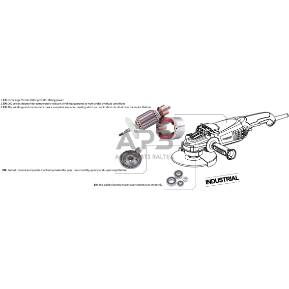 Šlifuoklis kampinis 230mm 2400W 5 Šlifuoklis kampinis 230mm 2400W 5