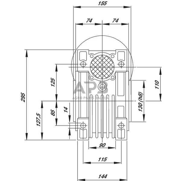 Sliekinis reduktorius GMR11015112B5 I = 15 2