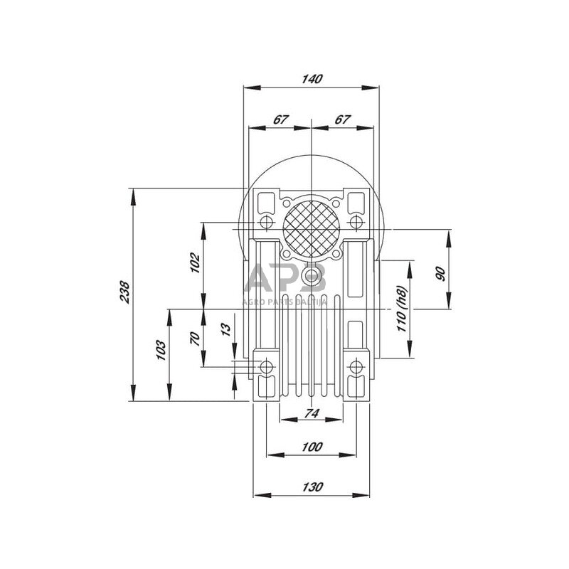 Sliekinis reduktorius GMR0905090B14 I = 50 2 Sliekinis reduktorius GMR0905090B14 I = 50 2
