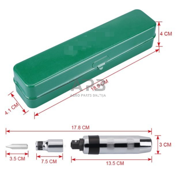 Smūginių atsuktuvų rinkinys 14vnt. 2 Smūginių atsuktuvų rinkinys 14vnt. 2