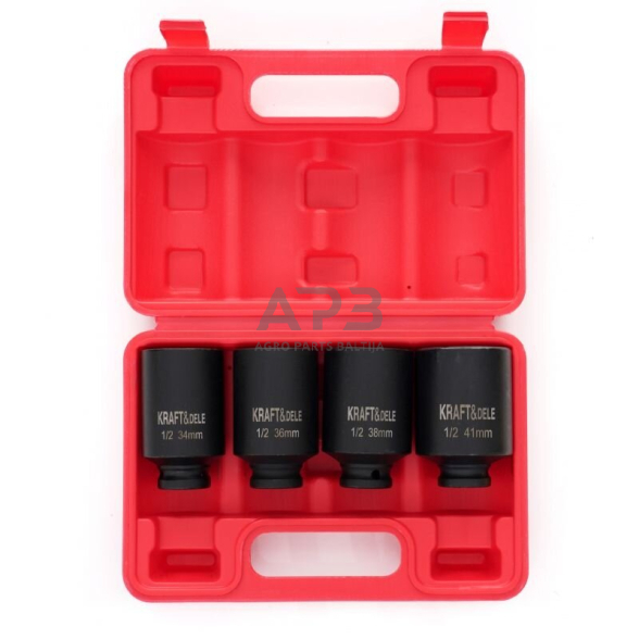 Smūginių galvučių rinkinys 1/2'' 4vnt. 1 Smūginių galvučių rinkinys 1/2'' 4vnt. 1