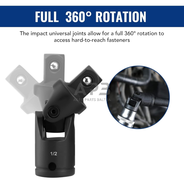 Smūginių prailgintojų ir adapterių rinkinys 1/4"+3/8"+1/2" 18vnt. 2 Smūginių prailgintojų ir adapterių rinkinys 1/4"+3/8"+1/2" 18vnt. 2