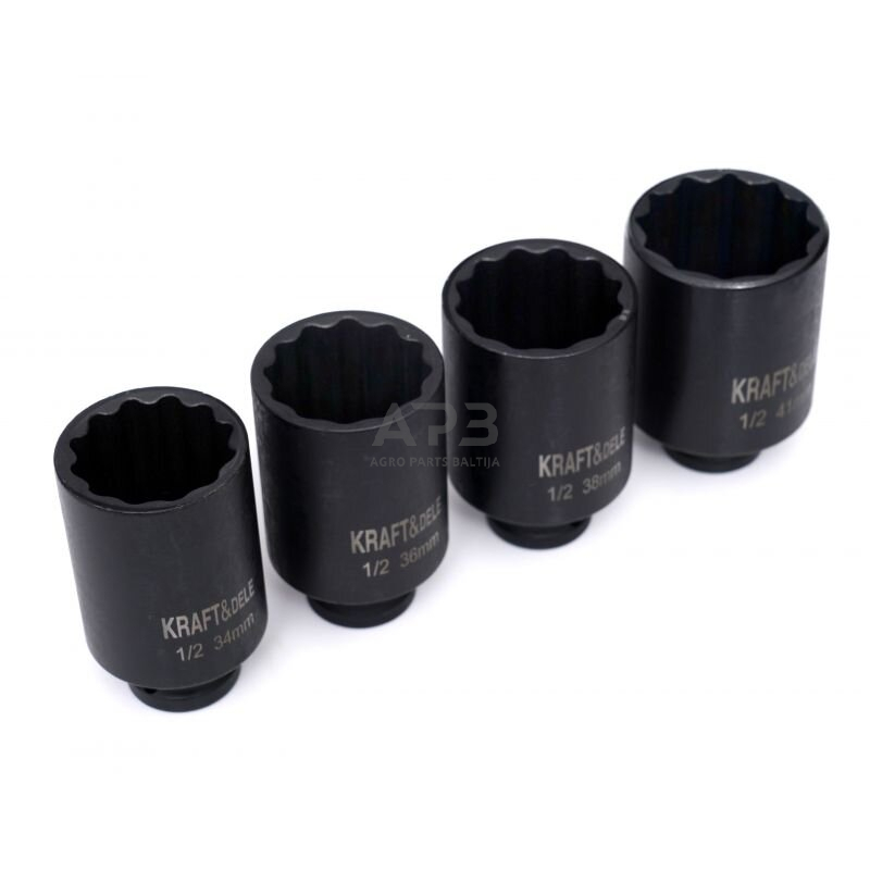 Smūginių galvučių rinkinys 1/2'' 4vnt. 2 Smūginių galvučių rinkinys 1/2'' 4vnt. 2