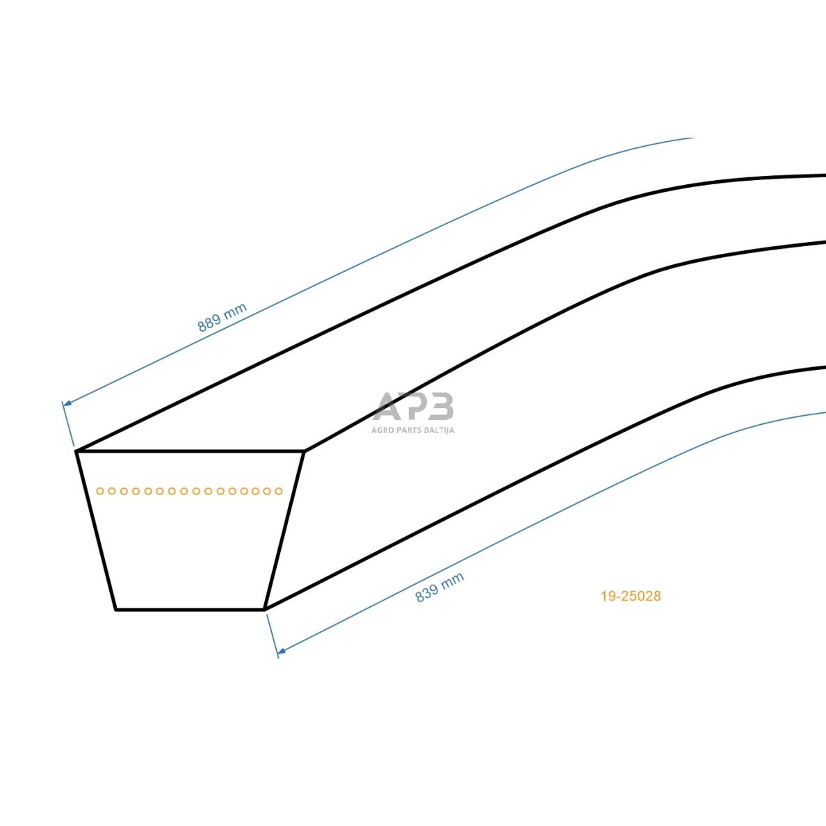 Sniego valytuvo diržas Wolf-Garten Expert 5370, Expert 6170, Select SF53, Select SF61, Select SF61E 12,7x895mm La 1