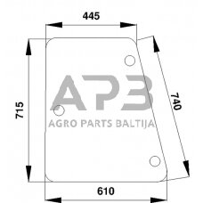 Šoninis kabinos stiklas D7093