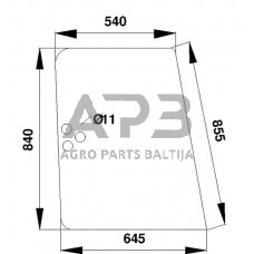 Šoninis kabinos stiklas LH/RH D8504