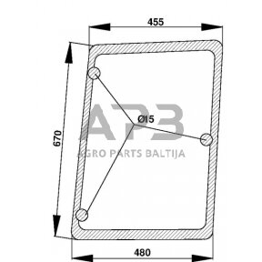 Šoninis kabinos stiklas D7124
