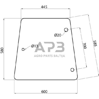 Šoninis kabinos stiklas D6904 Šoninis kabinos stiklas D6904