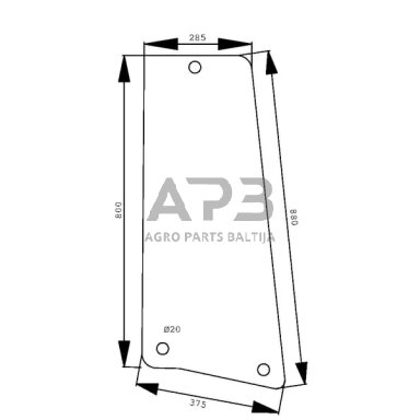Šoninis kabinos stiklas D6917 Šoninis kabinos stiklas D6917