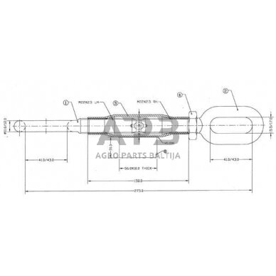 Šoninė prikabinimo sąvarža 275,00 mm – M22 Z700540KR 1