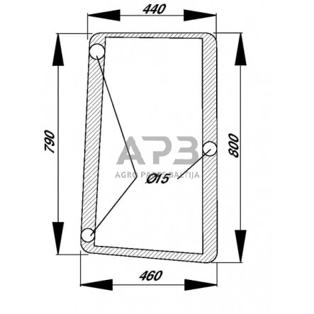 Šoninis kabinos stiklas R96193 1 Šoninis kabinos stiklas R96193 1