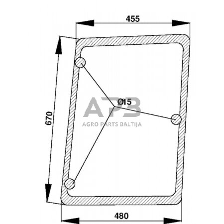 Šoninis kabinos stiklas D7124 Šoninis kabinos stiklas D7124