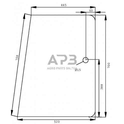 Šoninis kabinos stiklas D7760 Šoninis kabinos stiklas D7760