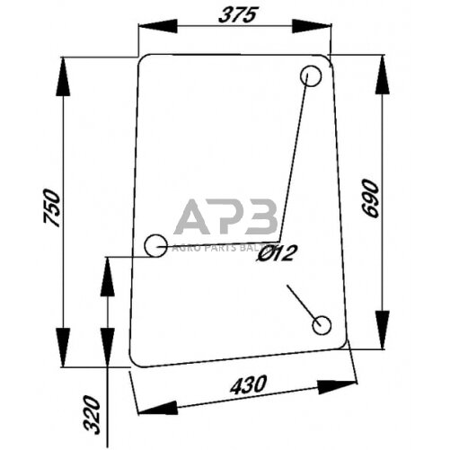 Šoninis kabinos stiklas L113306N Šoninis kabinos stiklas L113306N