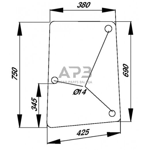 Šoninis kabinos stiklas D8187 Šoninis kabinos stiklas D8187