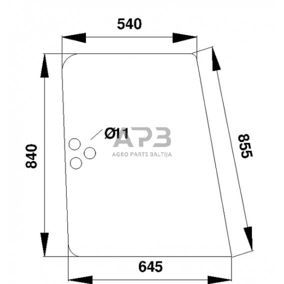 Šoninis kabinos stiklas LH/RH D8504 Šoninis kabinos stiklas LH/RH D8504