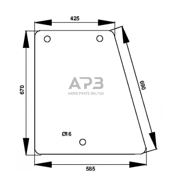 Šoninis kabinos stiklas D7310 Šoninis kabinos stiklas D7310