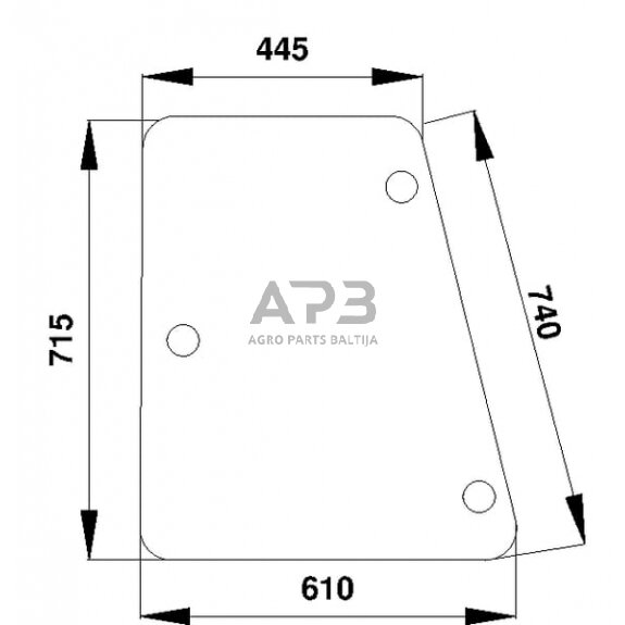Šoninis kabinos stiklas D7093 Šoninis kabinos stiklas D7093
