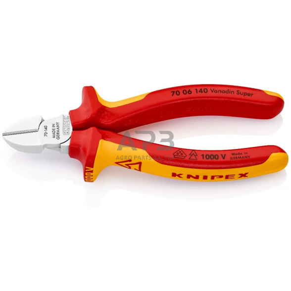 Šoninio kirpimo replės elektrikui 140mm (1000V) KNIPEX 1 Šoninio kirpimo replės elektrikui 140mm (1000V) KNIPEX 1