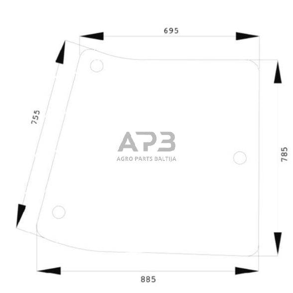Šoninis kabinos stiklas R201575N Šoninis kabinos stiklas R201575N