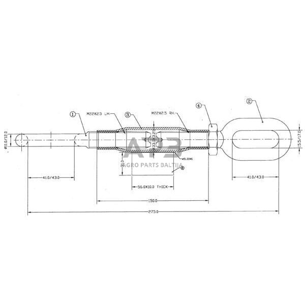 Šoninė prikabinimo sąvarža 275,00 mm – M22 Z700540KR 1