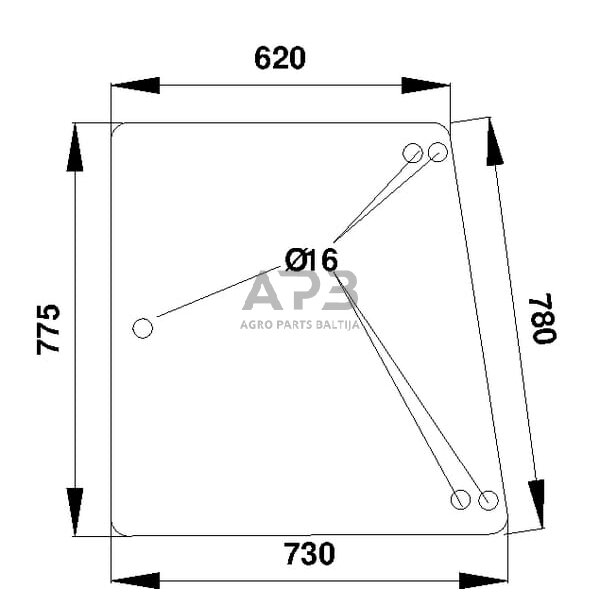Šoninis kabinos stiklas 385500350030N Šoninis kabinos stiklas 385500350030N