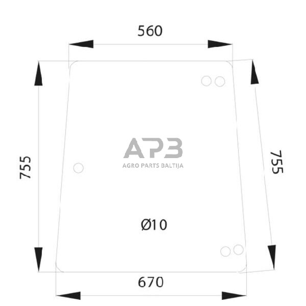 Šoninis kabinos stiklas D4005 Šoninis kabinos stiklas D4005