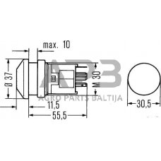 Spaudžiamas jungiklis Hella 12V 6HF003916031