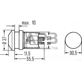 Spaudžiamas jungiklis Hella 12V 6HF003916031