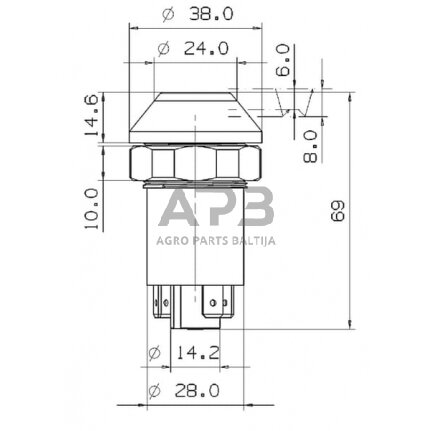 Spaudžiamas jungiklis Pneutron 11110370PN 4 Spaudžiamas jungiklis Pneutron 11110370PN 4