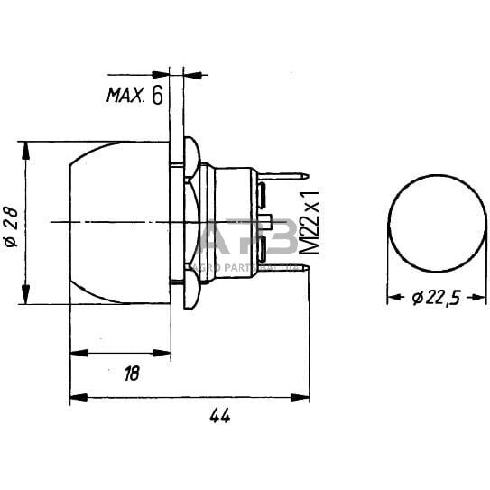 Spaudžiamas jungiklis Hella Ø22.5mm 6JF001571161 5 Spaudžiamas jungiklis Hella Ø22.5mm 6JF001571161 5