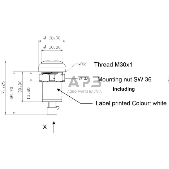 Spaudžiamas jungiklis Pneutron 11801003PN 1 Spaudžiamas jungiklis Pneutron 11801003PN 1