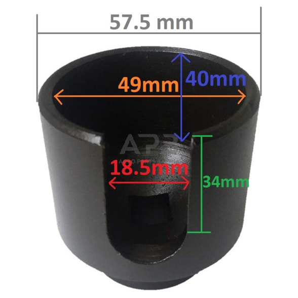Speciali galvutė smūginė su išpjova vairo traukės antgaliui 1 Speciali galvutė smūginė su išpjova vairo traukės antgaliui 1