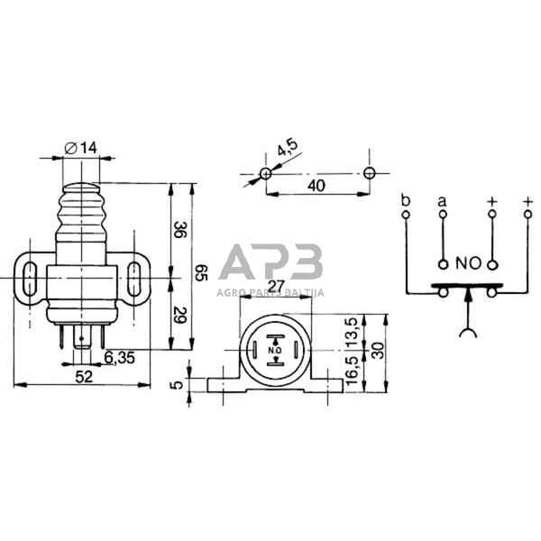 Spaudžiamas jungiklis Cobo 17160000 1 Spaudžiamas jungiklis Cobo 17160000 1