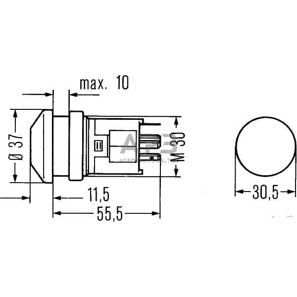 Spaudžiamas jungiklis Hella 12V 6HF003916031 1 Spaudžiamas jungiklis Hella 12V 6HF003916031 1