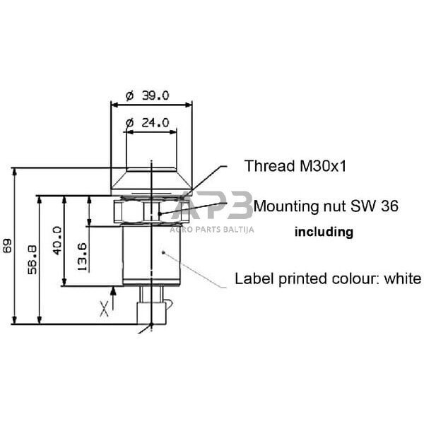 Spaudžiamas jungiklis Pneutron 11911001PN 2 Spaudžiamas jungiklis Pneutron 11911001PN 2