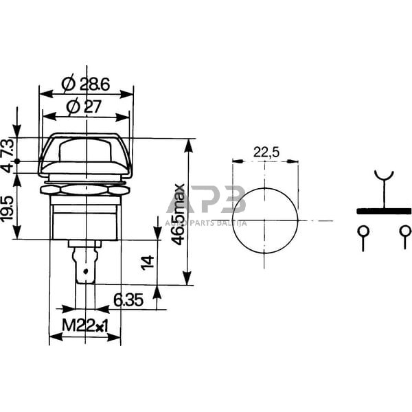 Spaudžiamas jungiklis Pneutron 17153000 1 Spaudžiamas jungiklis Pneutron 17153000 1