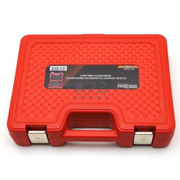 Specialių galvučių su vidiniais grioveliais rinkinys 9vnt. KM4-KM12 13 Specialių galvučių su vidiniais grioveliais rinkinys 9vnt. KM4-KM12 13