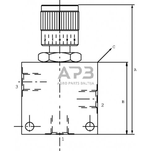 Srauto valdymo vožtuvas 3 krypčių PP12001 2 Srauto valdymo vožtuvas 3 krypčių PP12001 2
