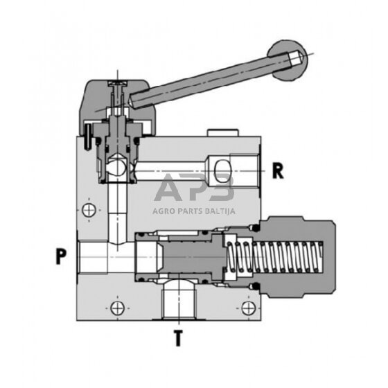 Srauto reguliavimo vožtuvas 3 krypčių 3/4" 90-150 l/min, FPRF34G 3 Srauto reguliavimo vožtuvas 3 krypčių 3/4" 90-150 l/min, FPRF34G 3