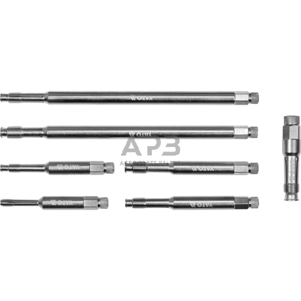 Sriegiklių (ilgų) rinkinys žvakėms 7vnt. M8-M18 1 Sriegiklių (ilgų) rinkinys žvakėms 7vnt. M8-M18 1