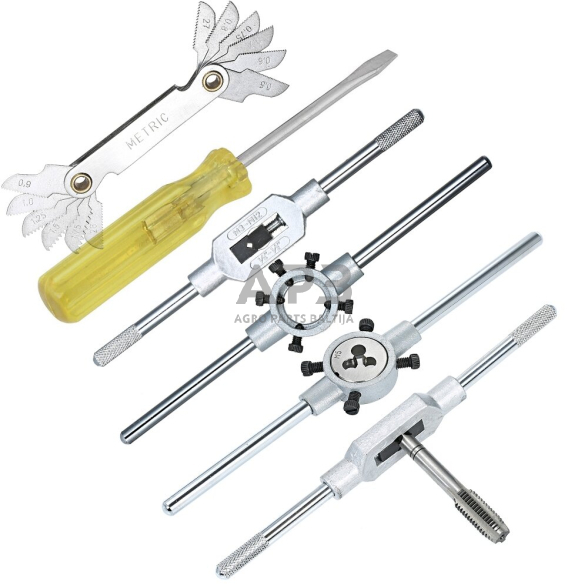 Sriegiklių ir sriegpjovių rinkinys 32vnt. M3-M12 1 Sriegiklių ir sriegpjovių rinkinys 32vnt. M3-M12 1