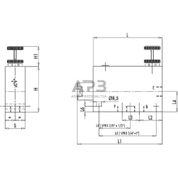 Srauto reguliavimo vožtuvas, VPR3, G1/2", C056V1070 2 Srauto reguliavimo vožtuvas, VPR3, G1/2", C056V1070 2