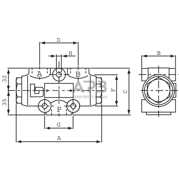 Srauto skirstytuvas 25-50l/min, MTDA08050 1 Srauto skirstytuvas 25-50l/min, MTDA08050 1