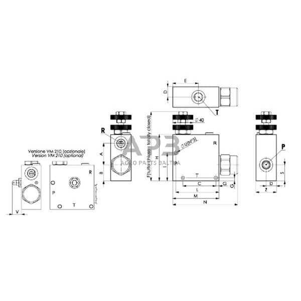 Srauto valdymo vožtuvas 3 krypčių 1/2" 50-90 l/min, FPRF12G 5